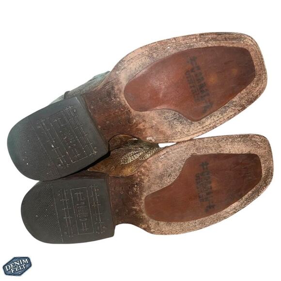 Corral Boots Women’s Metalic Cognac Stitching & Studs Square Toe Western Boots - Picture 11 of 16